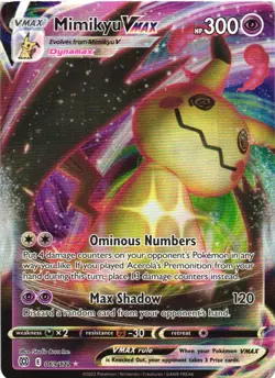 MIMIKYU VMAX 069/172 HOLO VMAX RARE BRILLIANT STARS POKEMON HOLO NEAR MINT - Image 2