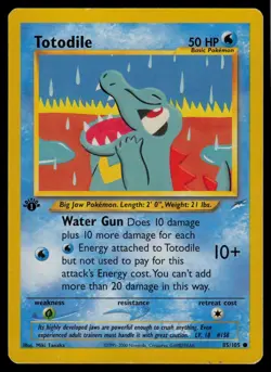 Totodile 85/105 Common Neo Destiny Pokemon 1st Edition Lightly Played - Image 1