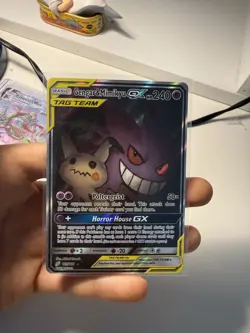 Gengar & Mimikyu GX Alternate Art 165/181 Pokemon Sun Moon Team Up Tag Team NM - Image 1