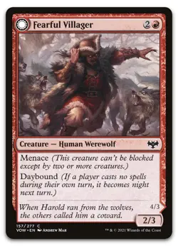 Fearful Villager #157 (NM) Crimson Vow VOW Magic MTG - Image 1