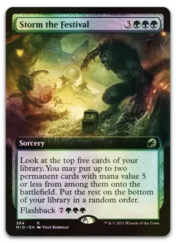 Storm the Festival (Extended Art) #364 (Foil) (NM) Midnight Hunt MID Magic MTG - Image 1