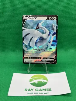 Pokemon TCG Lugia V SWSH301 Sword & Shield Promo Card Holo Damaged - Image 1
