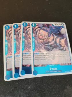 x4 One Piece Card Game Buggy OP02-058 Foil Rare Paramount War English TCG NM - Image 1