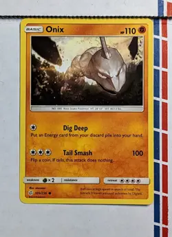 Onix 105/236 Non Holo Common Cosmic Eclipse Pokemon Card - Image 1