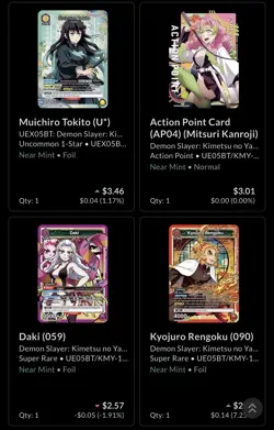 Union Arena: Demon Slayer Kimetsu No Yaiba BULK HITS 31 Cards ALL NEAR MINT - Image 3