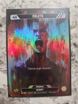 Neuroscape TCG OP Promo Card Delete 005 Holo Foil Trading Card - Image 1