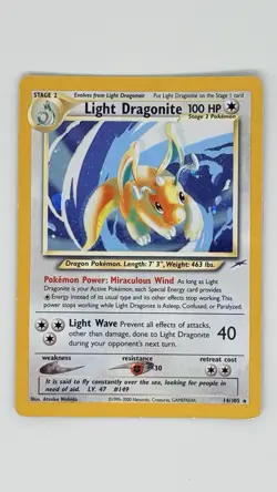 Light Dragonite Neo Destiny Holo Rare Card 014/105 MP - Image 3