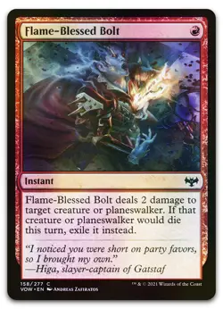 Flame-Blessed Bolt #158 (Foil) (NM) Crimson Vow VOW Magic MTG - Image 1