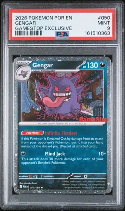 2026 POKEMON POR EN-PERFECT ORDER GAMESTOP EXCLUSIVE #050 GENGAR PSA 9 - Image 1