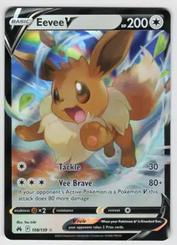 Pokemon Eevee V 108/159 SWSH: Crown Zenith Holo NM/M - Image 1