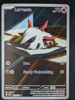 Larvesta 196/191 SV08 Surging Sparks Illustration Rare NM Near Mint Pokemon TCG - Image 1