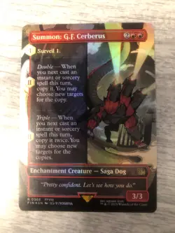 Mtg. Summon: G.F. Cerberus. FOIL Borderless. Final Fantasy FREE SHIPPING - Image 1