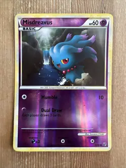 Pokemon TCG Misdreavus HS-Undaunted 57/90 Reverse Holo Common NM - Image 1