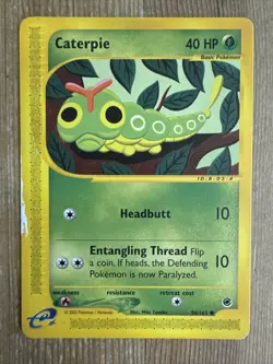 Pokemon TCG Caterpie Expedition Base Set 96/165 Regular Common DMG - Image 1