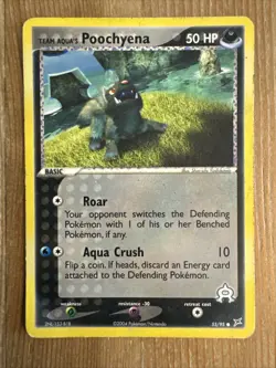 Pokemon TCG Team Aqua's Poochyena Ex Team Magma vs Team Aqua 55/95 Regular DMG - Image 1