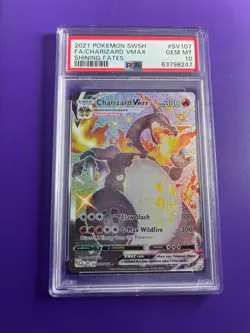 2021 Pokemon Shining Fates Charizard VMAX Shiny Vault Foil SV107/SV122 PSA 10 - Image 1