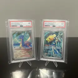 PSA 9 Mistys Psyduck & Lapras SEQUENTIAL CERT SET Destined Rivals Eng Pokemon IR - Image 1