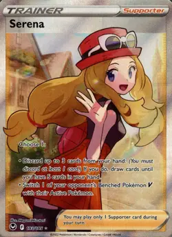 Serena 193/195 Ultra Rare Silver Tempest Pokemon Holo Near Mint - Image 1