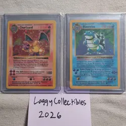 Pokemon Base Set Shadowless Charizard 4/102 & Blastoise 2/102 - LOT of 2 - READ - Image 1