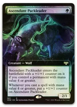 Ascendant Packleader (Extended Art) #383 (Foil) (NM) Crimson Vow VOW Magic MTG - Image 1