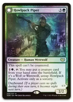 Howlpack Piper #205 (Foil) (NM) Crimson Vow VOW Magic MTG - Image 1