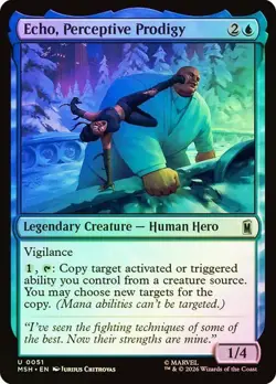 NM Foil Echo, Perceptive Prodigy, MTG, Super Heroes, Magic the Gathering, 51 - Image 1