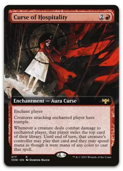 Curse of Hospitality (Extended Art) #377 (NM) Crimson Vow VOW Magic MTG - Image 1