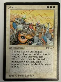 Jihadd MTG Arabian Knights, Cleanest Copy Available - Light Play - Free Shipping - Image 1