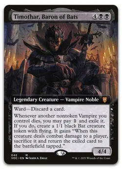 Timothar, Baron of Bats (Extended Art) #42 (NM) Crimson Vow VOC Magic MTG - Image 1