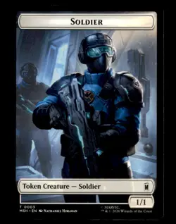 Soldier Token (003) 3 Token Conspiracy: Take the Crown Magic: The Gathering NM - Image 1