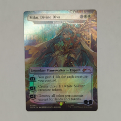 MTG Miku, Divine Diva Secret Lair Drop 1585 Mythic White Borderless Foil - Image 1