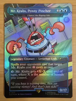 X 1 Mr. Krabs, Penny Pincher NM-M Charix, the Raging Isle Foil Secret Lair MTG - Image 2