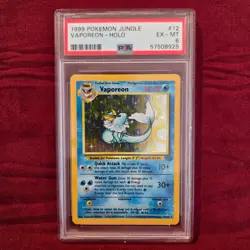 1999 Pokemon Jungle Vaporeon Holo #12 PSA 6 EX-MT WOTC Vintage Eeveelution - Image 1