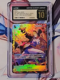 2025 ONE PIECE TCG SABO ALTERNATE ART PARALLEL P-073 PROMO CGC 10 PRISTINE - Image 1