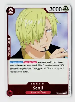 Sanji OP01-013 R Romance Dawn One Piece Foil NM - Image 1