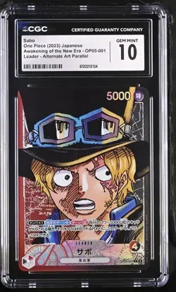 ✨✨ CGC 10 One Piece Sabo OP05-001 Leader Alt Art Awakening New Era Jpn - Image 1