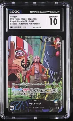 ✨✨ CGC 10 One Piece Usopp OP10-042 L/P Alt Art Parallel Jpn - Image 1
