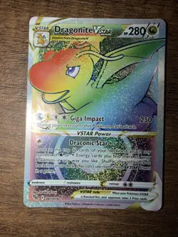 Pokemon TCG Dragonite VSTAR Holo Card Secret Rare, Pokemon Go 081/078 - Image 1