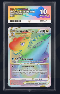 Pokemon TCG Dragonite VSTAR Pokemon Go 081/078 Holo Secret Rare Rainbow ACE 10 - Image 1
