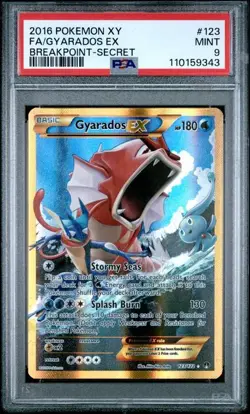 2016 POKEMON XY BREAKPOINT SECRET #123 FULL ART/GYARADOS EX PSA 9 - Image 1