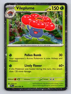 Vileplume (Cosmos Holo) 003/094 Holo Miscellaneous Cards & Products Pokemon NM! - Image 1