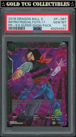 PSA 10 ⭐ Android 17 Super Dash Pack 5 Promo Card Super DBS DBZ Z Heroes - Image 1