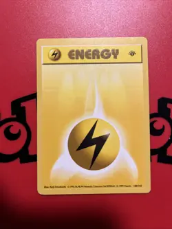 Pokemon Card - Lightning Energy Base Set Shadowless 100/102 1st Edition Common - Image 1