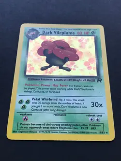 Dark Vileplume Holo 13/82 SWIRL Vintage Team Rocket Rare Pokemon Card WOTC - Image 4