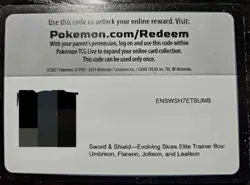 Unused Pokemon PTCG Online/Live promotion Code Cards Sent Via Messages - Image 5