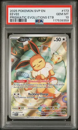 2025 POKEMON SVP EN-SV BLACK STAR PROMO #173 EEVEE PSA 10 - Image 1