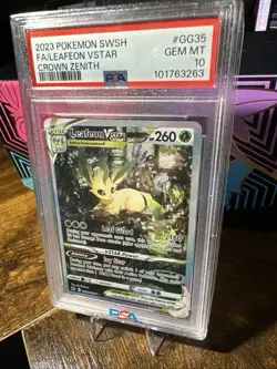 2023 POKEMON SWORD AND SHIELD CROWN ZENITH GG35 FULL ART/LEAFEON VSTAR PSA 10 - Image 2