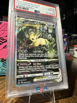 2023 POKEMON SWORD AND SHIELD CROWN ZENITH GG35 FULL ART/LEAFEON VSTAR PSA 10 - Image 3