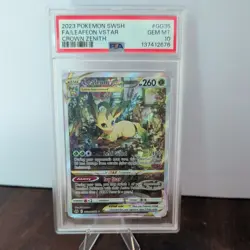 2023 POKEMON SWORD & SHIELD CROWN ZENITH #GG35 FULL ART/LEAFEON VSTAR PSA 10 - Image 1