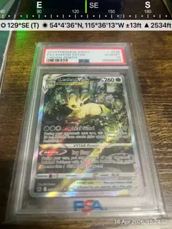 2023 POKEMON SWORD & SHIELD CROWN ZENITH #GG35 FULL ART/LEAFEON VSTAR PSA 10 - Image 1